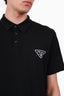 Prada Black Triangle Logo Polo Shirt Size XXXL Mens
