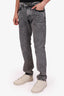 Saint Laurent Grey Washed Denim Straight Leg Jeans Size 33 Mens