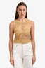 Pinko Yellow Crochet Sleeveless Top Estimated Size S