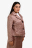 Maison Margiela Rose Bronze Quilted Satin Crop Jacket Size 40