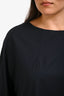 Sofie D'Hoore Black Cotton Long Sleeve Striped Cuff Sleeve Dress Size 38