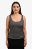 Yohji Yamamoto Black/White Houndstooth Wool Sleeveless Top Size M