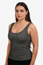 Yohji Yamamoto Black/White Houndstooth Wool Sleeveless Top Size M