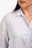 Acne Studios Blue/White Pinstriped Cotton Button Down Shirt Dress Size 38