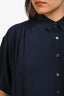 6397 Black Silk Button Down Shirt Dress Size M