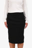 Roberto Cavalli Black Wool Midi Skirt Size L