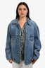 Tibi Blue Denim Oversized Jacket Size M