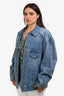 Tibi Blue Denim Oversized Jacket Size M