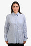 Sibel Saral Blue Gingham Cotton Wrinkle Button-Up Shirt Size L