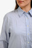 Sibel Saral Blue Gingham Cotton Wrinkle Button-Up Shirt Size L