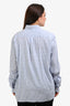 Sibel Saral Blue Gingham Cotton Wrinkle Button-Up Shirt Size L