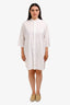 Labo.Art White Cotton Poplin Three-Quarter Sleeve Shirt Dress Size 3