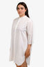 Labo.Art White Cotton Poplin Three-Quarter Sleeve Shirt Dress Size 3