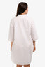 Labo.Art White Cotton Poplin Three-Quarter Sleeve Shirt Dress Size 3