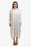 Jil Sander White/Blue Striped Shirt Dress Size 38