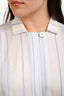 Jil Sander White/Blue Striped Shirt Dress Size 38