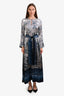 Pierre-Louis Mascia Blue Floral Print Belted Maxi Dress Size S