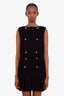 Sandro Black Knit Buttoned Cropped Vest + Mini Skirt Set Size 38