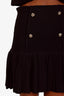 Sandro Black Knit Buttoned Cropped Vest + Mini Skirt Set Size 38