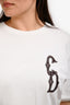 Christian Dior White Cotton Metallic Embroidered CD T-Shirt Size L