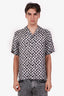Amiri White/Grey/Black Silk Checkered Bowling Shirt Size 48 Mens