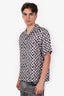 Amiri White/Grey/Black Silk Checkered Bowling Shirt Size 48 Mens