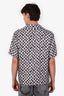 Amiri White/Grey/Black Silk Checkered Bowling Shirt Size 48 Mens