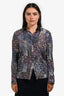 Versace Purple/Black Patterned Silk Button Down Top Size 40
