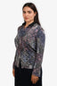 Versace Purple/Black Patterned Silk Button Down Top Size 40