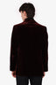 Salvatore Ferragamo Burgundy Velvet Single-Breasted Blazer Size 50 Mens