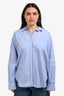 Brunello Cucinelli Blue Cotton Monili Detail Long Sleeve Button Down Shirt Size 3XL