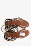 Valentino Brown/Gold Leather Rockstud Wrap-Around Sandals Size 39