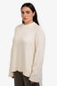 Rosetta Getty Cream Cotton Blend Knit Sweater Size L