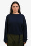 Tibi Navy Blue Cashmere Open Elbow Sweater Size L