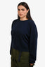 Tibi Navy Blue Cashmere Open Elbow Sweater Size L