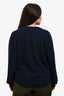 Tibi Navy Blue Cashmere Open Elbow Sweater Size L
