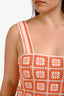 Maje Orange Crochet Floral Tank Top Size 3