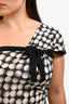 Jean Paul Gaultier Black/White Silk Blend One Shoulder Tank Top Size M