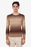 Ralph Lauren Purple Label Ombre Brown Silk Linen Knit Sweater Size XS Mens