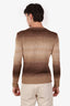 Ralph Lauren Purple Label Ombre Brown Silk Linen Knit Sweater Size XS Mens