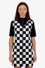 Louis Vuitton 2020 Black/White Checkered Monogram Trimmed Mini Dress Size 40