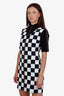 Louis Vuitton 2020 Black/White Checkered Monogram Trimmed Mini Dress Size 40