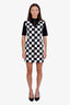 Louis Vuitton 2020 Black/White Checkered Monogram Trimmed Mini Dress Size 40