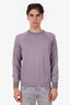 Loro Piana Purple Cashmere Silk Crew Neck Knit Sweater Size 50 Mens