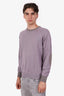 Loro Piana Purple Cashmere Silk Crew Neck Knit Sweater Size 50 Mens