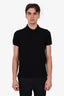 Tom Ford Black Cotton Knit Polo Shirt Size 48 Mens