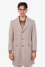 Brunello Cucinelli Beige Wool Cashmere Herringbone Coat Size 46 Men's