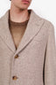 Brunello Cucinelli Beige Wool Cashmere Herringbone Coat Size 46 Men's
