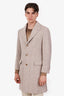 Brunello Cucinelli Beige Wool Cashmere Herringbone Coat Size 46 Men's