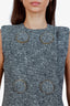 Gucci Grey Wool Sleeveless Buttoned Mini Dress Size 40